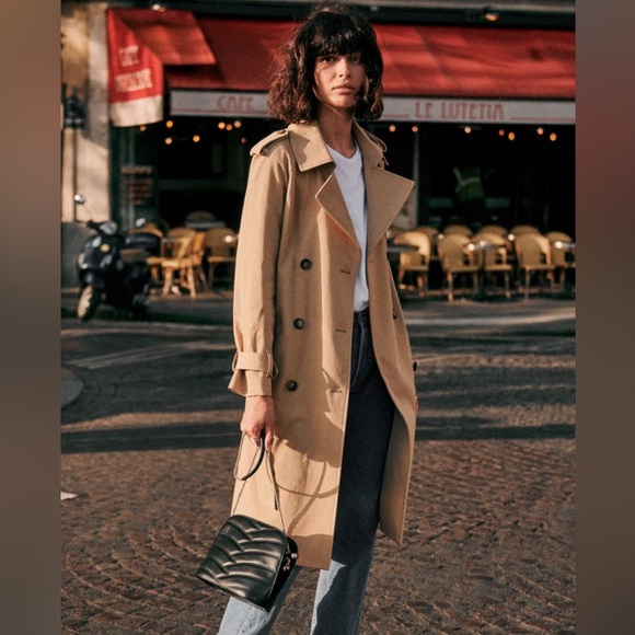 Sezane Scott Trench - Classic Beige Trench Coat - Picture 5 of 5